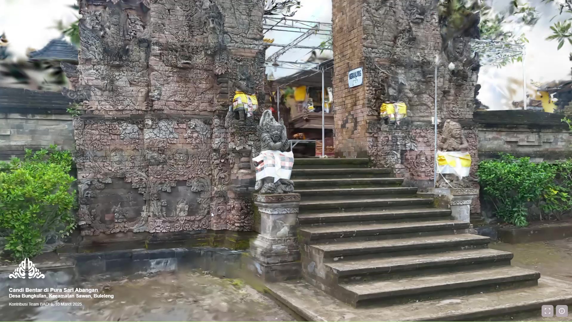 3D Gaussian Splatting for Archival of Balinese Temples from Community-Sourced Videos